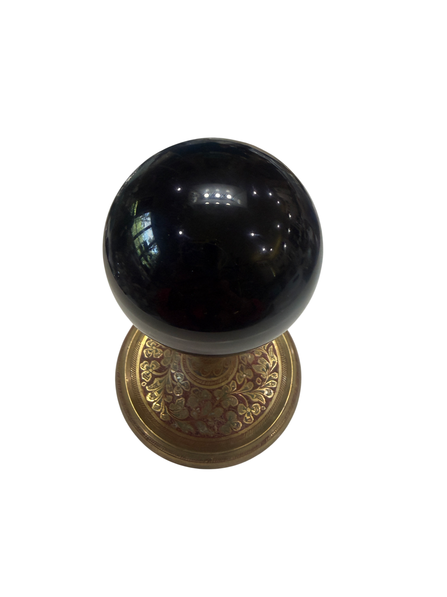 Black Obsidian Polished Scrying Sphere — Natural Crystal Ball, 70mm, 0.69 lb (Stand Not Included)