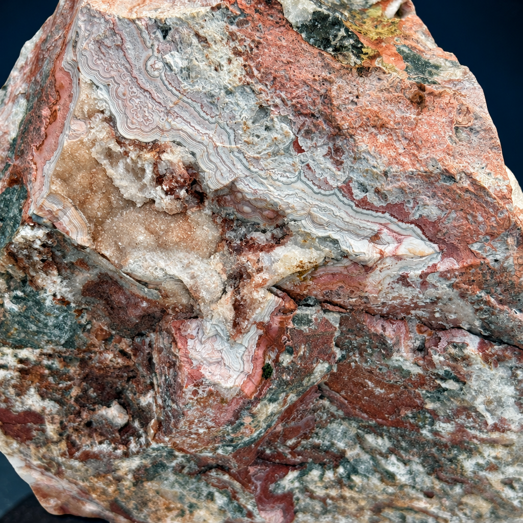Crazy Lace Agate Rough Specimen Multi-Mineral Matrix — Large Cabinet Piece Lapidary Rough Collector Grade