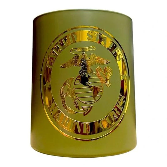 EnZebra® Honor Series Luxury Scented Candle — Marine Corps emblem vessel detail