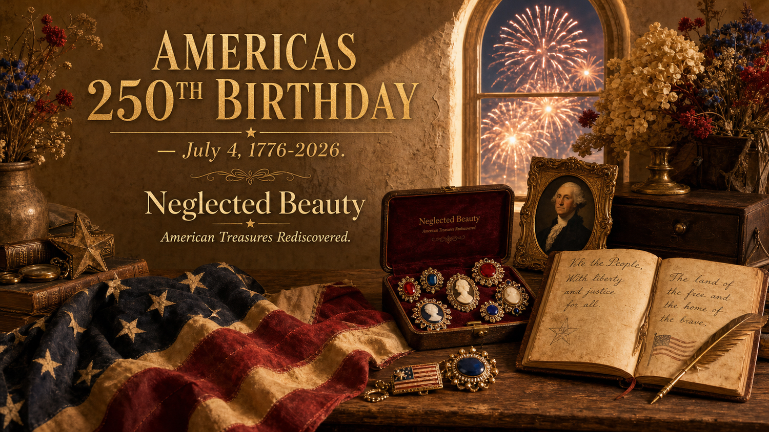 Neglected Beauty July 4th 250th Anniversary Sale Banner