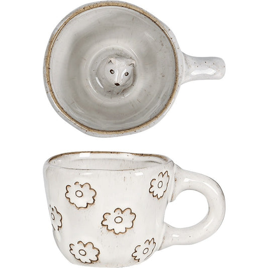3D ceramic coffee cup with animal creativity and cute ceramic mug inside