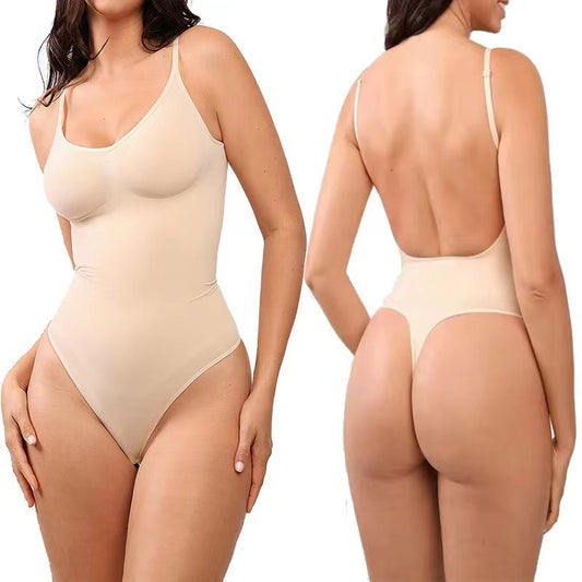 Large size buttocks lifting seamless shapewear, backless thong, jumpsuit, bodysuit