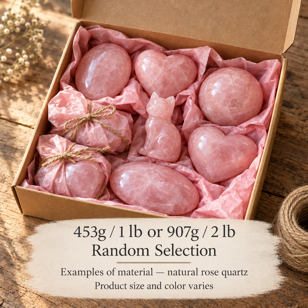 Natural Rose Quartz Mystery Box | Polished High-Grade Rich Pink Crystals | Random Selection Pick your type! Christmas Thanksgiving New Years Valentines Birthday Pink Quartz