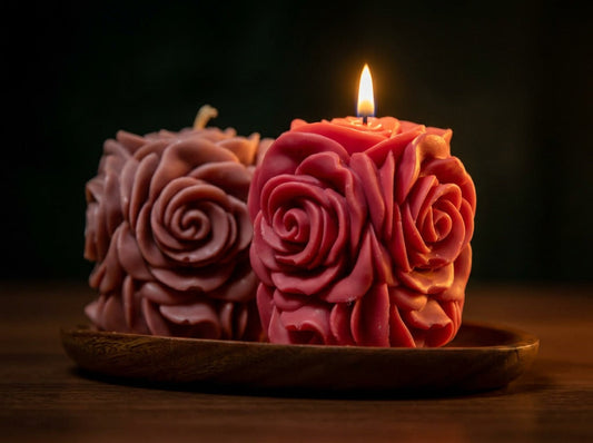 Rose Flower Decorative Candle - luxury hero image