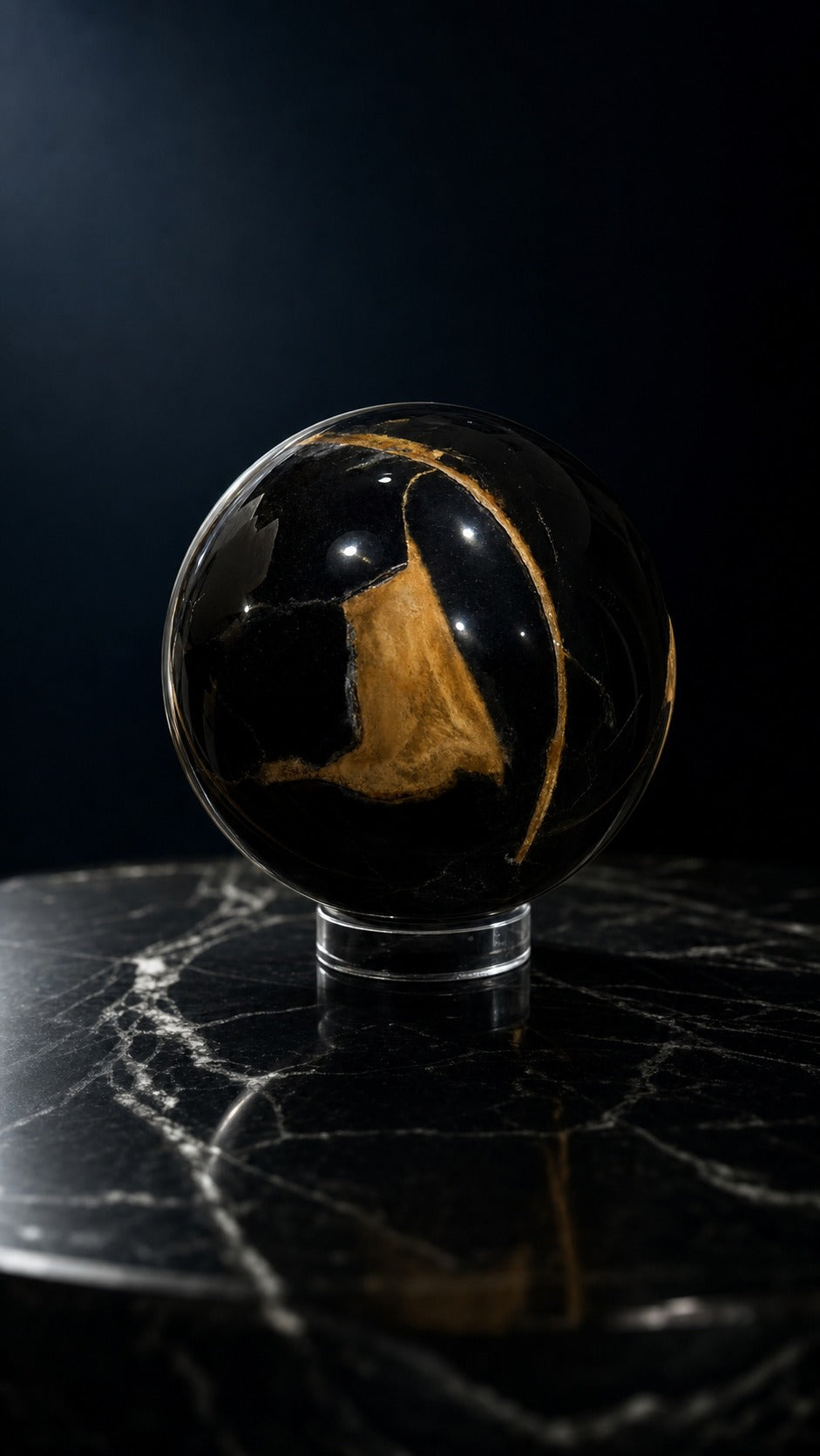 Blue High Grade Tigers Eye Sphere luxury collector editorial