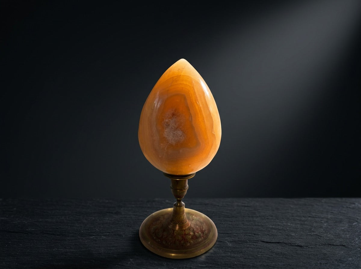 Orange Calcite Egg luxury collector editorial