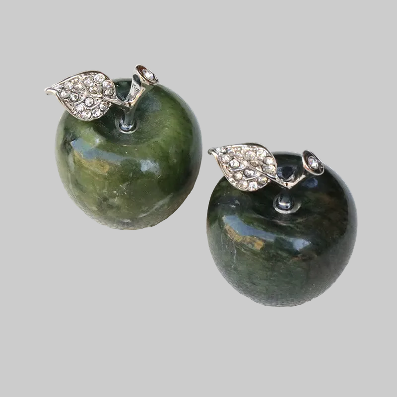 Multi-Stone Polished Apple Figurines 25×30mm — Polished Crystal Carvings -Variety Collector Display Set Healing Crystal Gift