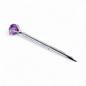 Raw Gemstone Crystal Ballpoint Pen — Natural Rough Stone Topper Amethyst Rose Quartz Fluorite Collector Gift 14.5cm