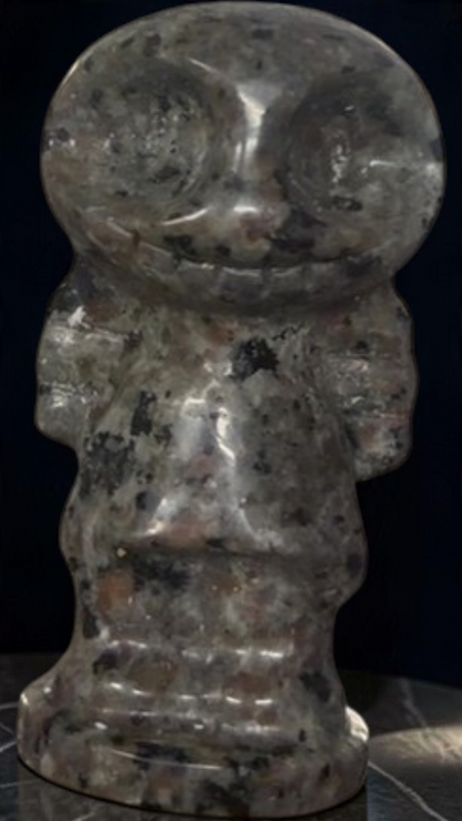 Labradorite Hand-Carved Human Figurine ~70mm — Polished Stone Carving Collector Display Specimen — styled