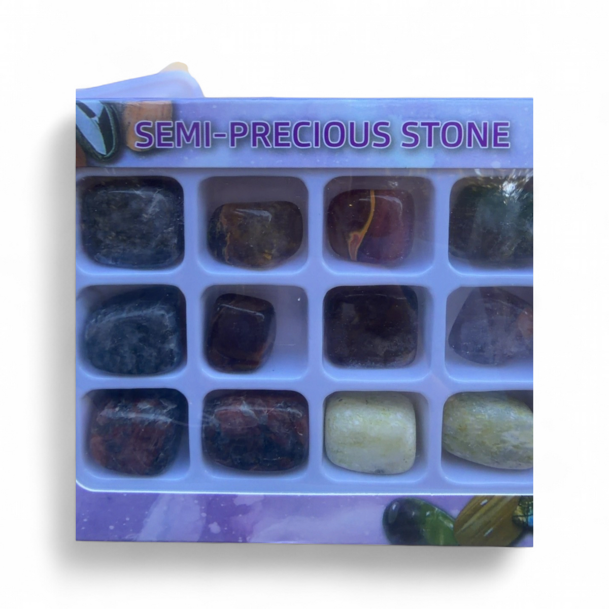 Semi-Precious Tumbled Stone Collection Set — 20 Variety Specimens | Labradorite Amethyst Jasper Fluorite Collector Kit