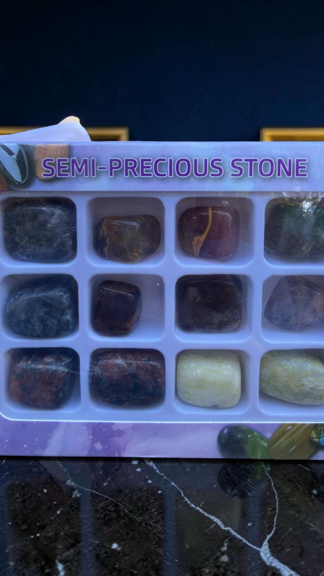 Semi-Precious Tumbled Stone Collection Set — 20 Variety Specimens | Labradorite Amethyst Jasper Fluorite Collector Kit — styled