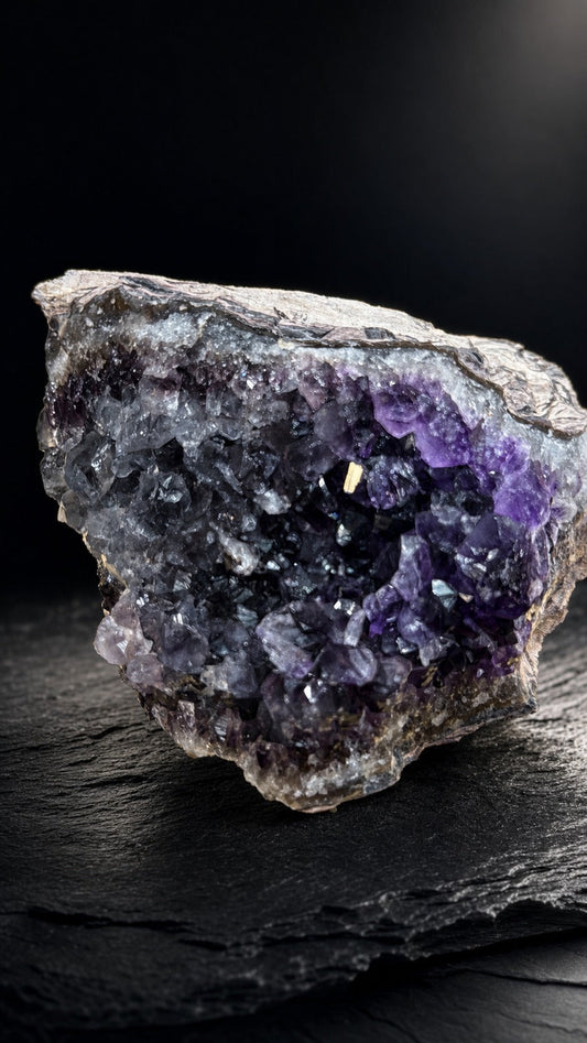 North Ankara Turkey Banded Black and Purple Amethyst — luxury studio hero