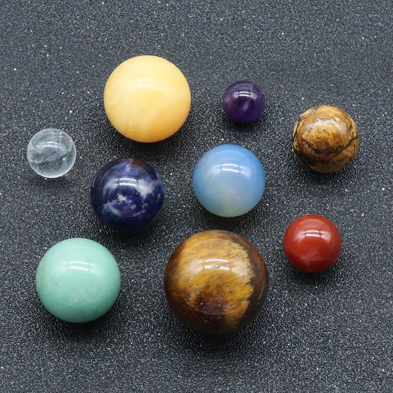 Garland Workshop & Lapidary Solar System 9-Planet Gemstone Display — side view