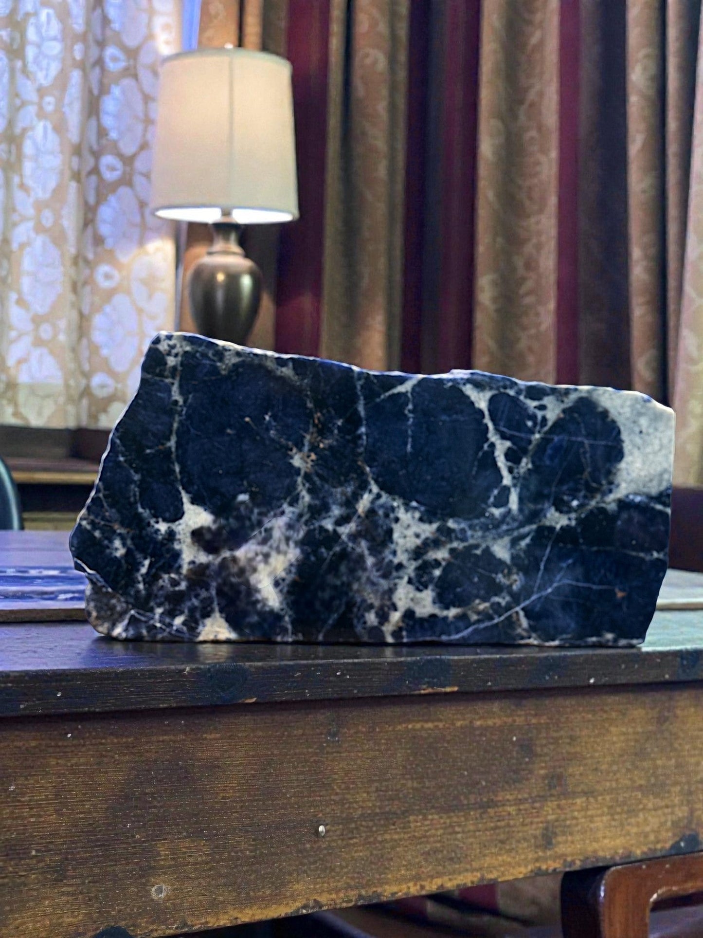 zExclusive 9.6 lb High-Grade Sodalite Statement Slab — top-down view