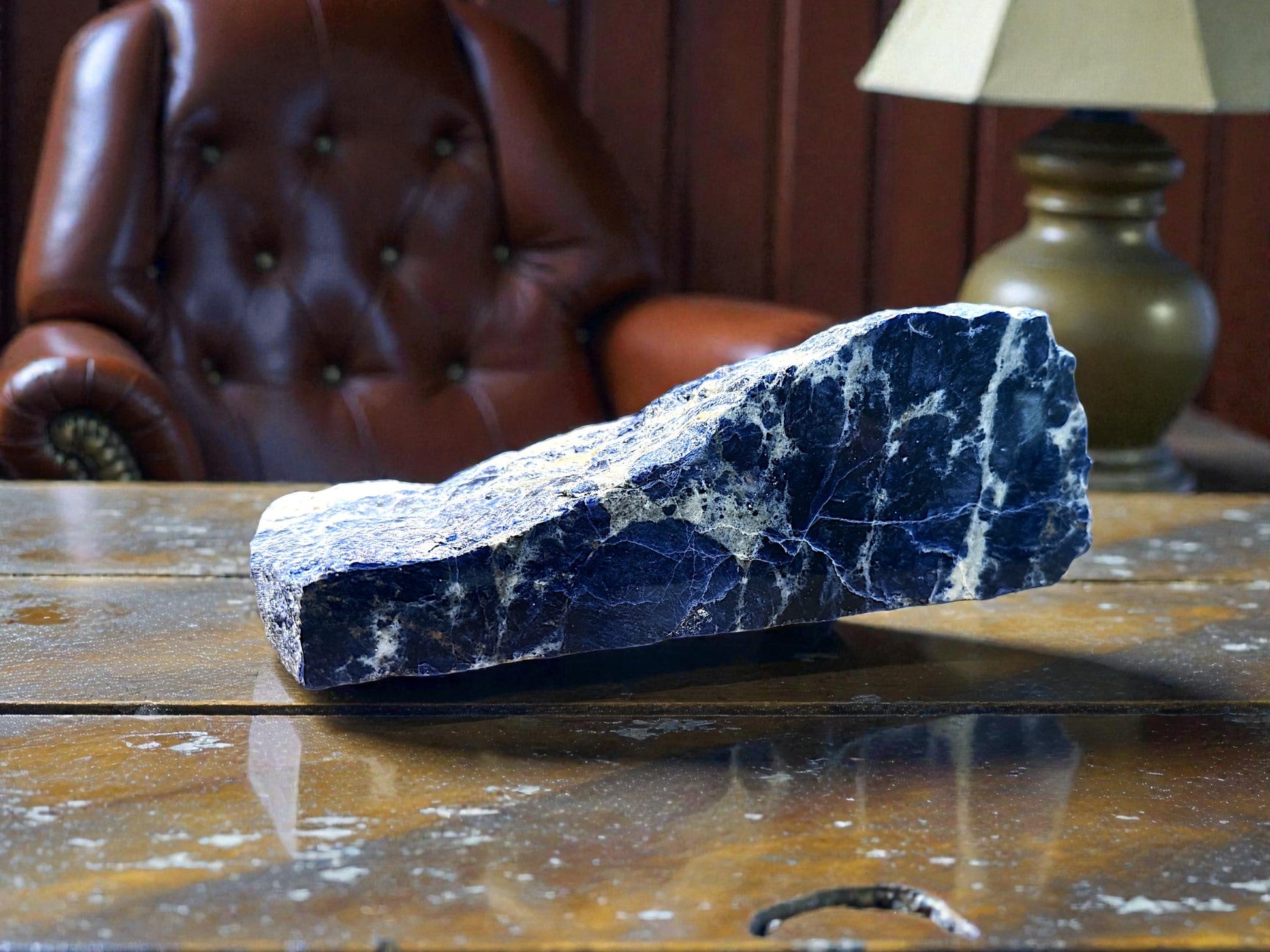 zExclusive 9.6 lb High-Grade Sodalite Statement Slab — side profile