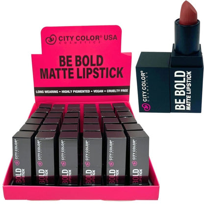 City Color Cosmetics Be Bold Matte Lipstick — Long Wearing Highly Pigmented Vegan Cruelty Free Salon Quality — back view