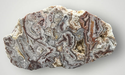 zExclusive 9 lb Mexican Crazy Lace Agate Statement Sculpture — side profile