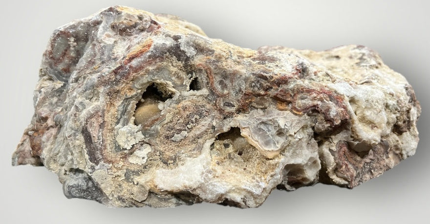 zExclusive 9 lb Mexican Crazy Lace Agate Statement Sculpture — natural banding detail