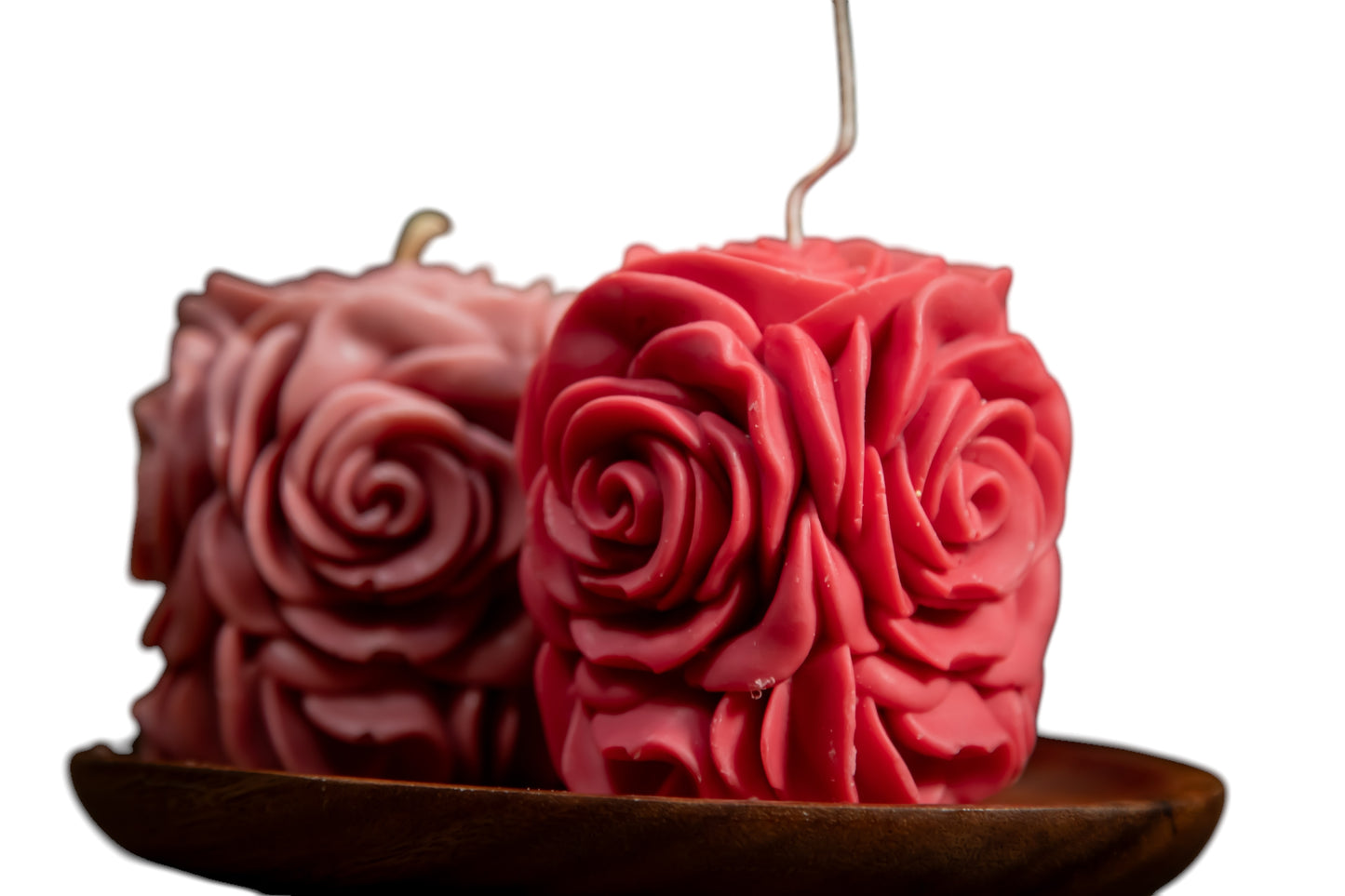 Rose Flower Decorative Candle - Pink & Red Romantic Wax Sculpture