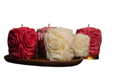Rose Flower Decorative Candle - Pink & Red Romantic Wax Sculpture