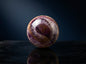 Polished Fluorite Sphere — Deep Purple Banded Natural Crystal