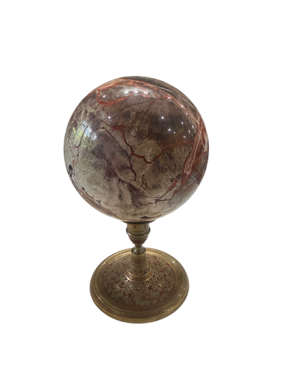 Red Jasper Brecciated Polished Sphere — Natural Crystal Ball, 3.26 lb ~4.25in (Stand Not Included)