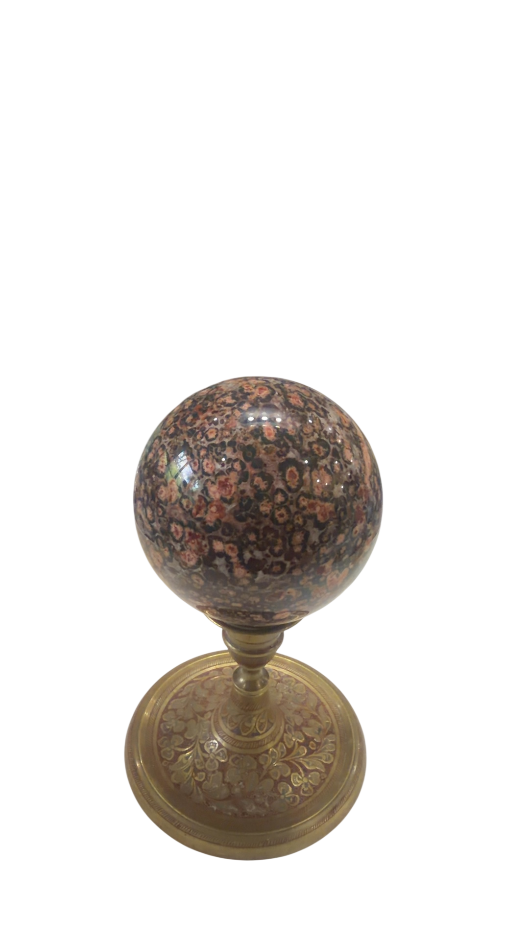 Leopard Skin Jasper Polished Sphere — 60mm Natural Crystal Ball, 0.94 lb (Stand Not Included)