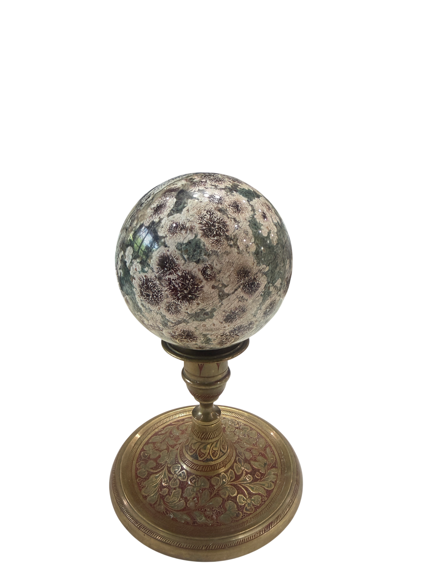 Galaxy Orbicular Jasper Polished Sphere — 80mm Natural Crystal Ball, 0.77 lb (Stand Not Included)