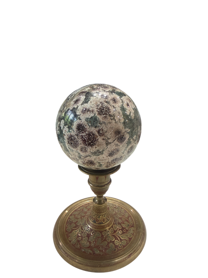 Galaxy Orbicular Jasper Polished Sphere — 80mm Natural Crystal Ball, 0.77 lb (Stand Not Included)