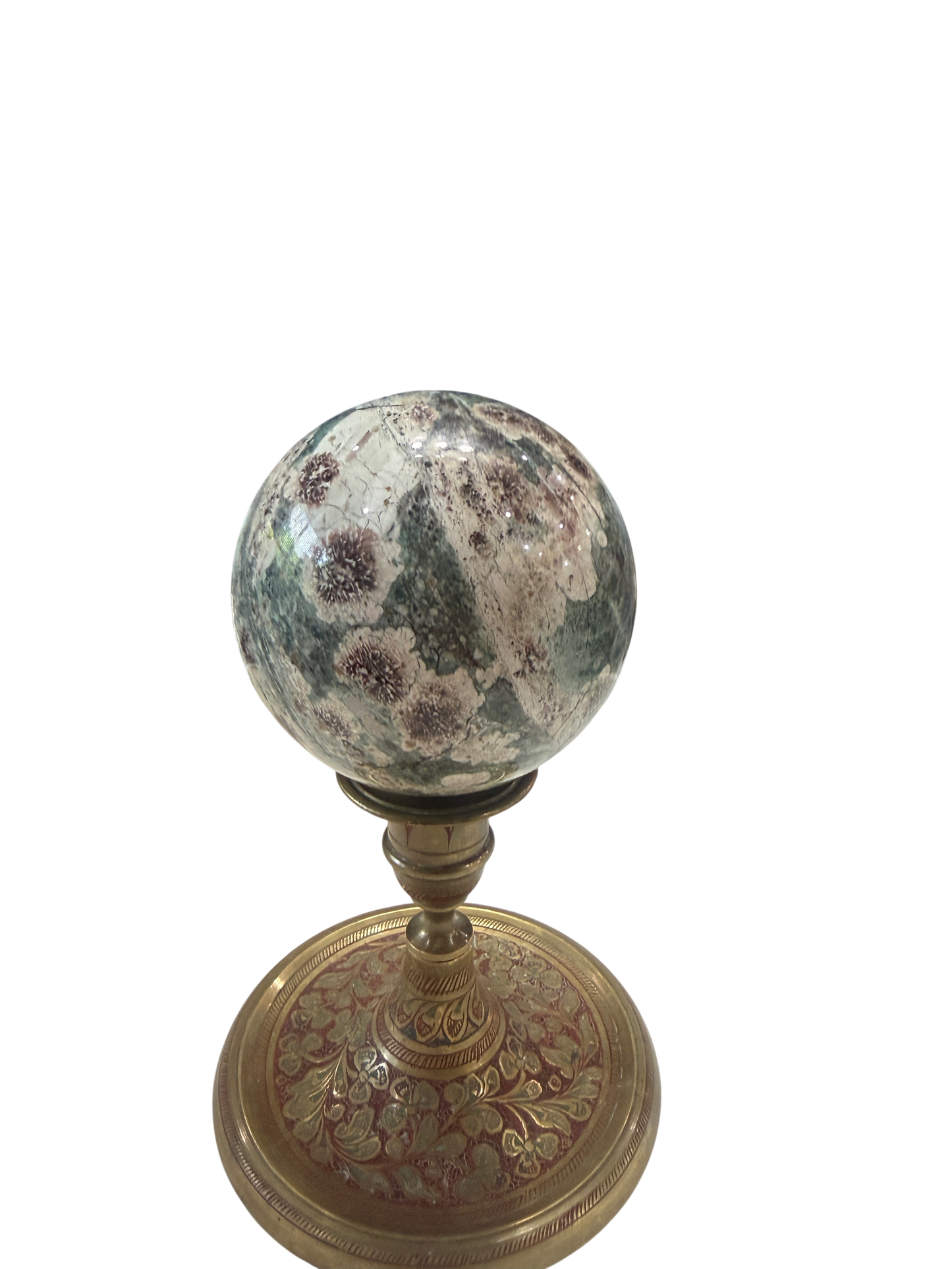Galaxy Orbicular Jasper Polished Sphere — 80mm Natural Crystal Ball, 0.77 lb (Stand Not Included)