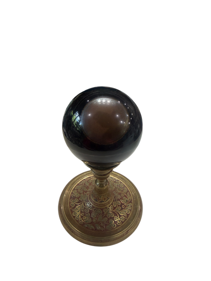 Black Obsidian Polished Scrying Sphere — Natural Crystal Ball, 70mm, 0.69 lb (Stand Not Included)