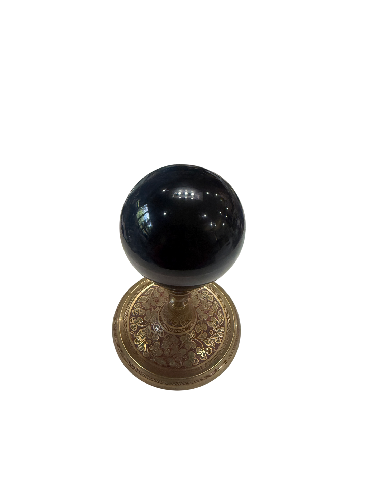 Black Obsidian Polished Scrying Sphere — Natural Crystal Ball, 70mm, 0.69 lb (Stand Not Included)