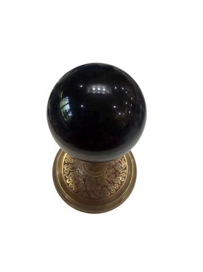 Black Obsidian Polished Scrying Sphere — Natural Crystal Ball, 70mm, 0.69 lb (Stand Not Included)