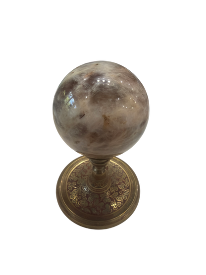 Moonstone Polished Sphere — Natural Crystal Ball, 70mm, 0.8 lb (Stand Not Included)