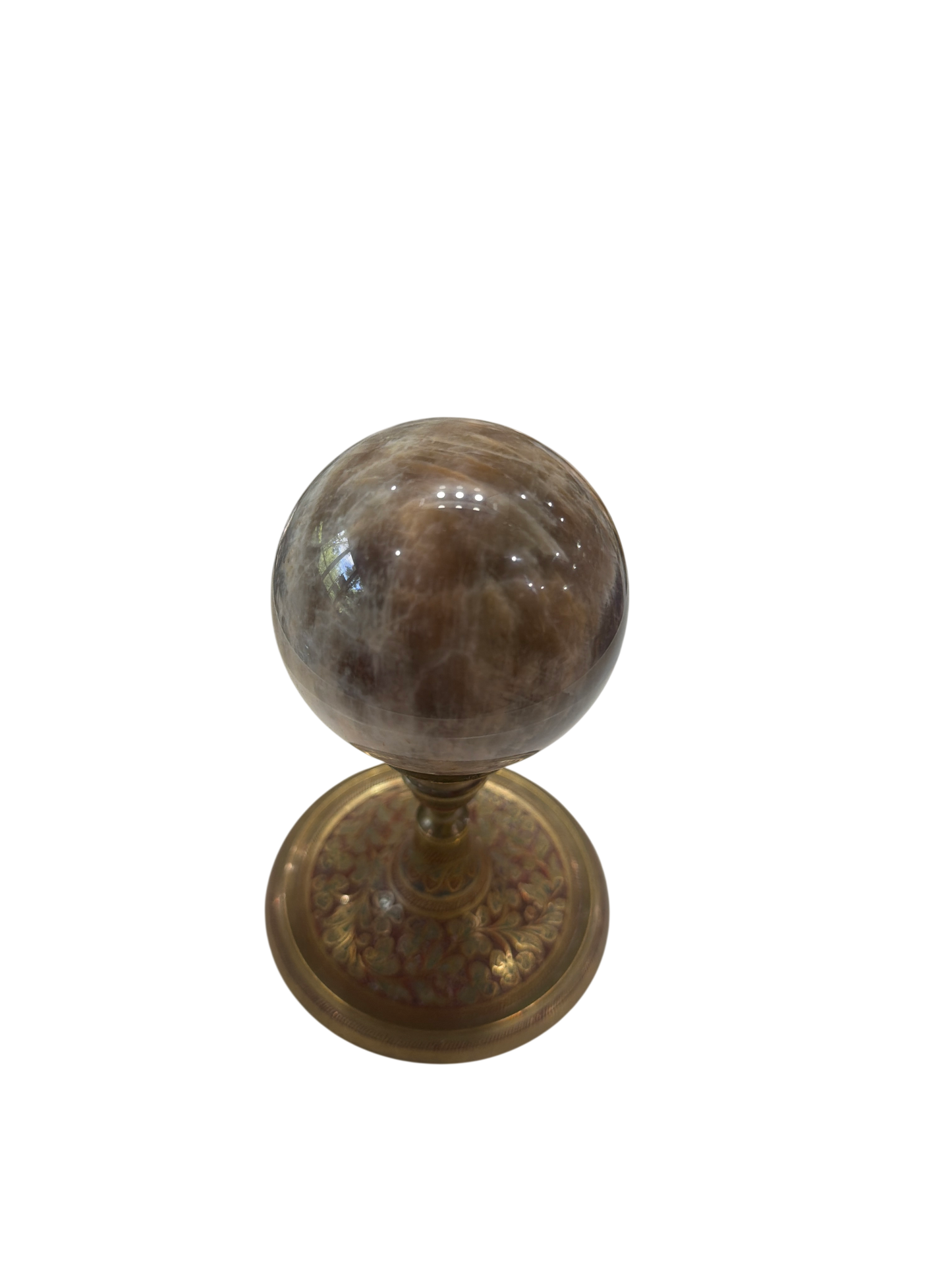 Moonstone Polished Sphere — Natural Crystal Ball, 70mm, 0.8 lb (Stand Not Included)