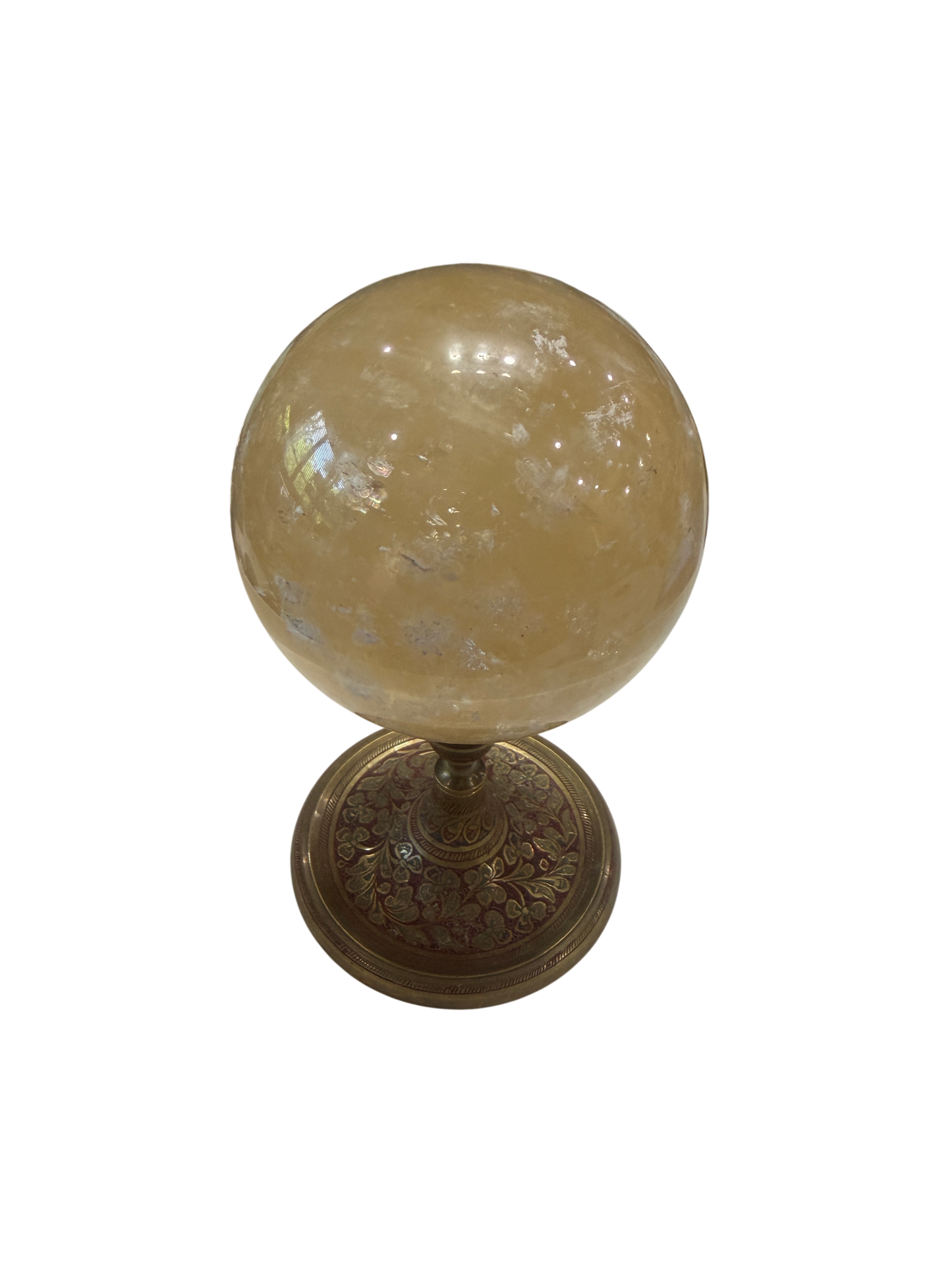Citrine Polished Sphere — Natural Golden Crystal Ball, ~4in, 2.08 lb (Stand Not Included)