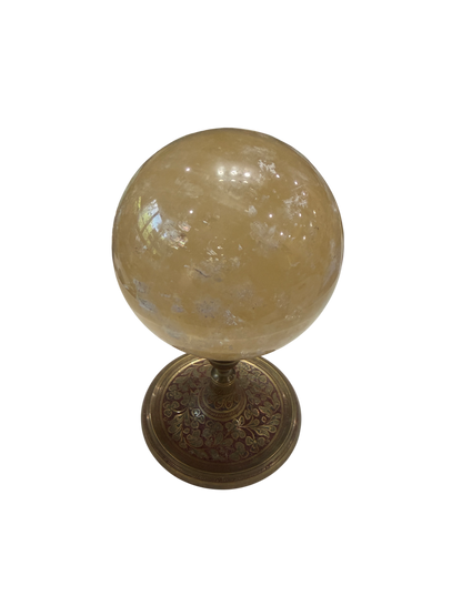 Citrine Polished Sphere — Natural Golden Crystal Ball, ~4in, 2.08 lb (Stand Not Included)