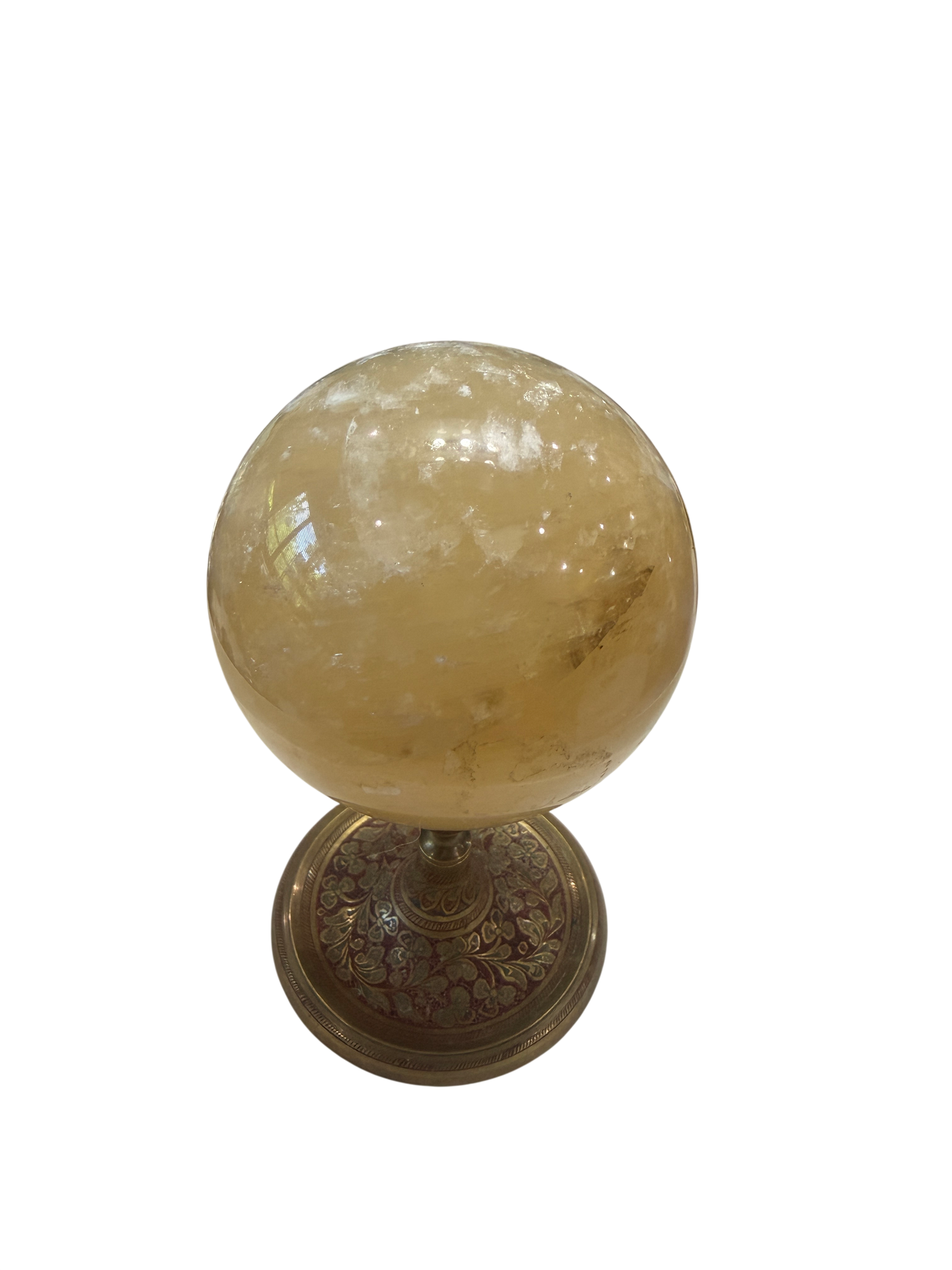 Citrine Polished Sphere — Natural Golden Crystal Ball, ~4in, 2.08 lb (Stand Not Included)