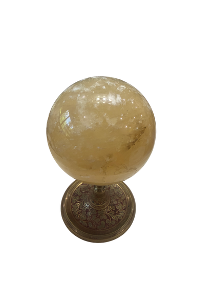 Citrine Polished Sphere — Natural Golden Crystal Ball, ~4in, 2.08 lb (Stand Not Included)