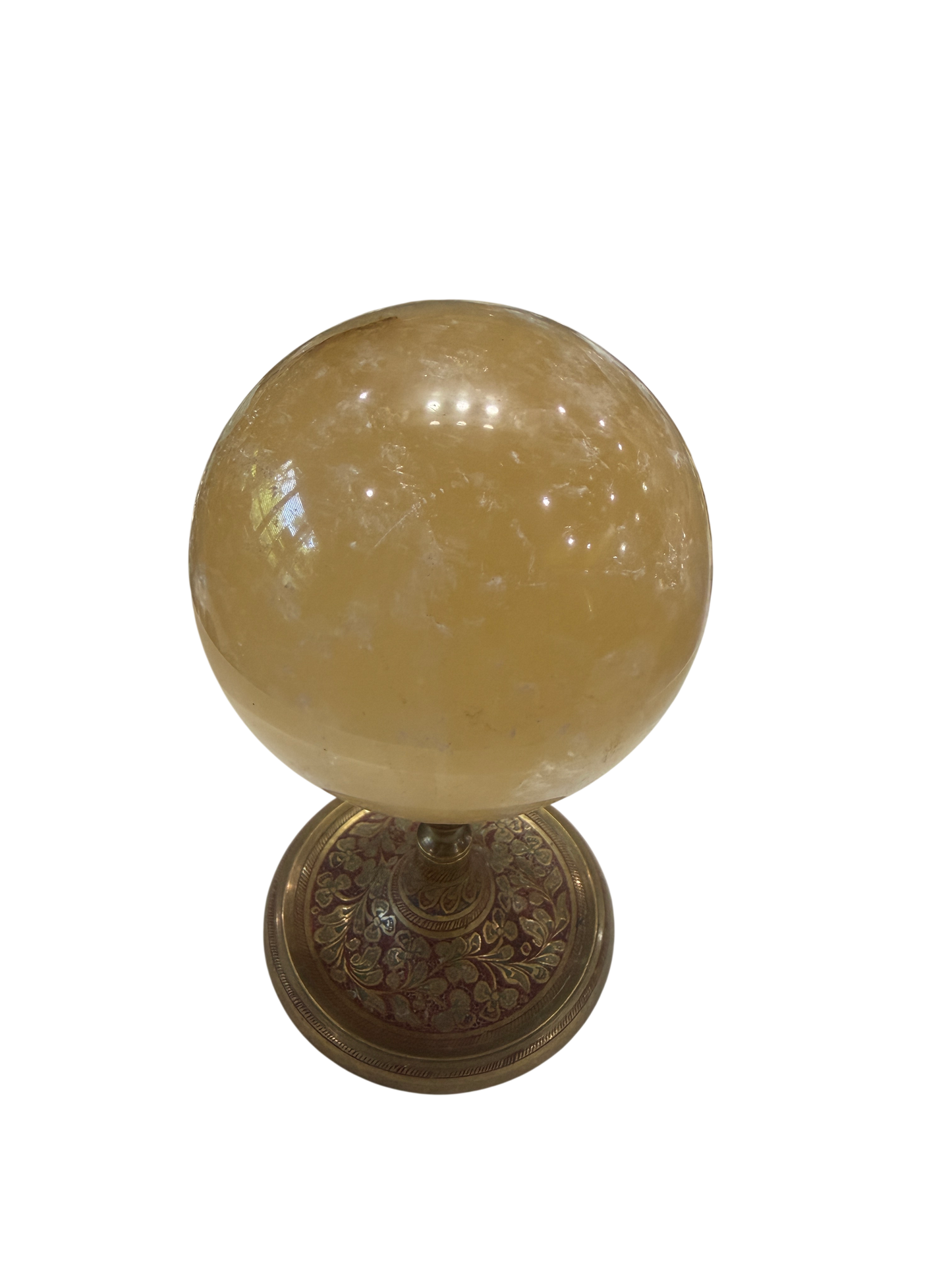 Citrine Polished Sphere — Natural Golden Crystal Ball, ~4in, 2.08 lb (Stand Not Included)