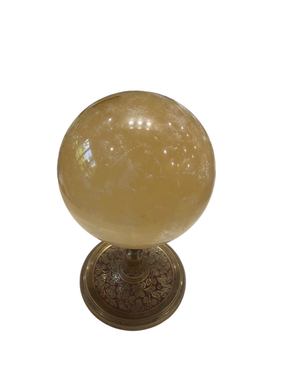 Citrine Polished Sphere — Natural Golden Crystal Ball, ~4in, 2.08 lb (Stand Not Included)