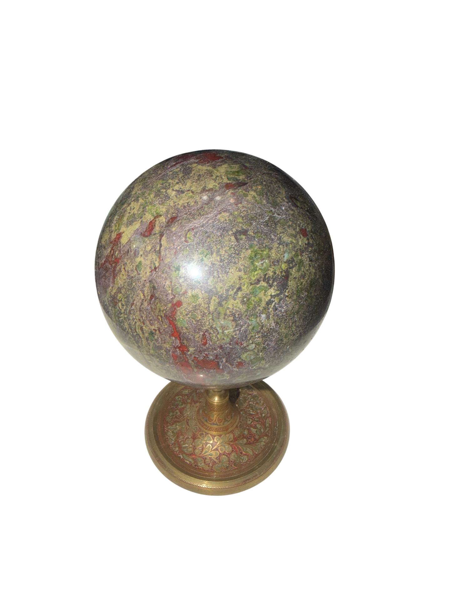 Dragon Blood Jasper Polished Sphere — Natural Crystal Ball, ~4in, 3.5 lb (Stand Not Included)