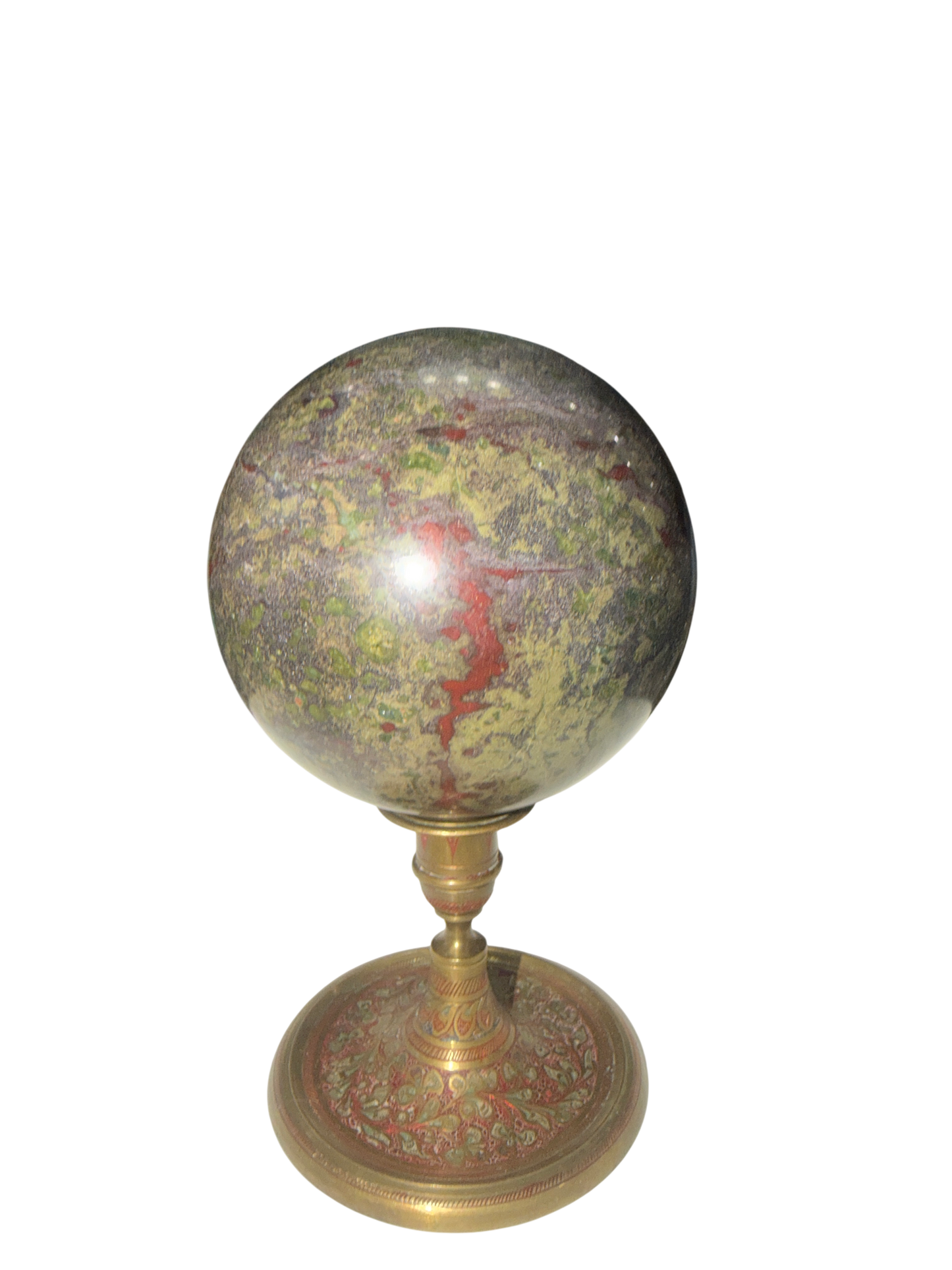 Dragon Blood Jasper Polished Sphere — Natural Crystal Ball, ~4in, 3.5 lb (Stand Not Included)