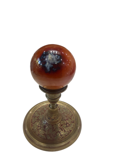 Carnelian Agate Polished Sphere — Natural Crystal Ball, 60mm, 0.39 lb (Stand Not Included)