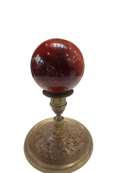 Carnelian Agate Polished Sphere — Crystal Ball, 70mm, 0.55 lb (Stand Not Included)