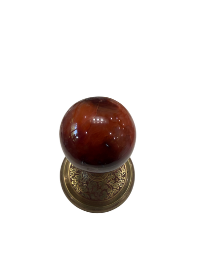 Carnelian Agate Polished Sphere — Crystal Ball, 70mm, 0.55 lb (Stand Not Included)