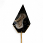 Black Agate Geode Slab Diamond-Cut Polished Specimen with Druzy Quartz Interior — Collector Display Piece Cabinet Grade