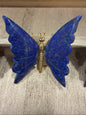 Natural Lapis Lazuli Butterfly Carving Gold Brass Body Figurine