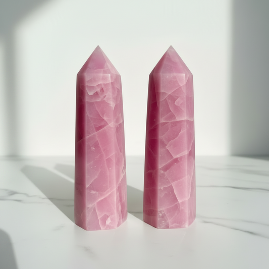 Garland Workshop & Lapidary Pink Opal Tower — Polished Point detail view