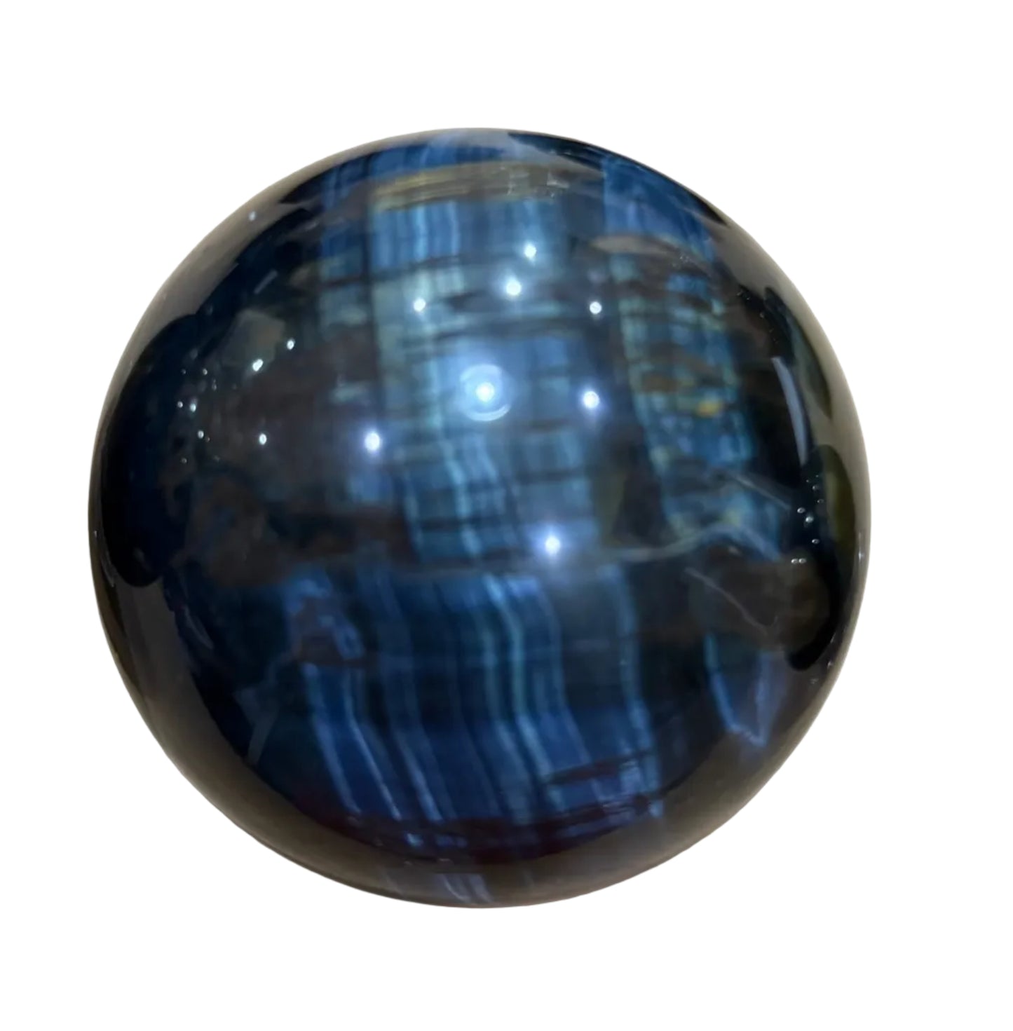Blue High Grade Tigers Eye Dark blue high flash Sphere